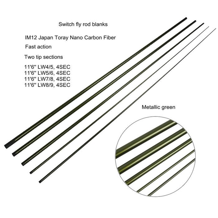 Jual Aventik IM12 11'6'' LW4/5 LW7/8 Switch Fly Fishing Rod Blanks