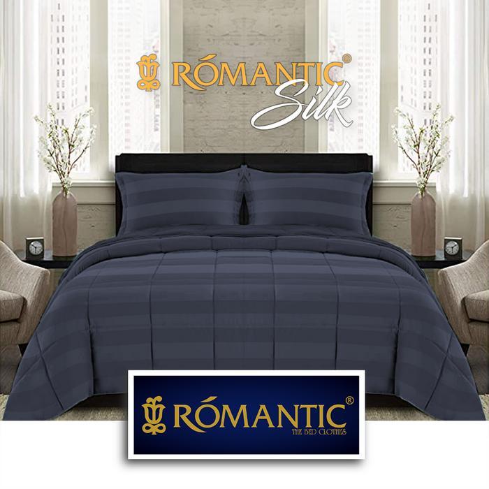 Gambar PROMO Bedcover Sprei Set Microtencel Silk by ROMANTIC motif salur tensel tencel Micro Lyocell Sutra NEW - Abu Tua, 120x200x40 dari MariTangga undefined Tokopedia
