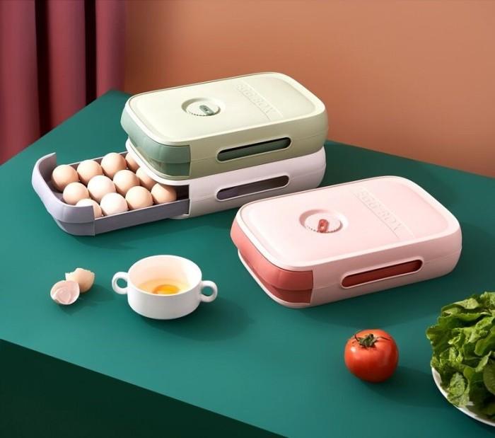Gambar Tempat Penyimpanan Telur 6511 LacI Simpan Telur box telur Egg Box - Biru dari Toko Abonk undefined Tokopedia