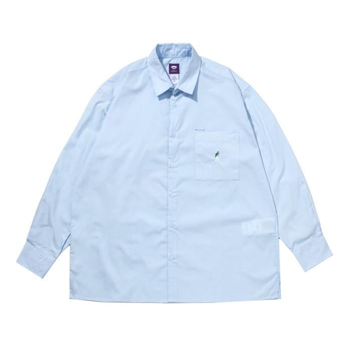 Gambar UNKL347 Kemeja Lengan Panjang Detail Kantong Warna Baby Blue DORX B - Baby Blue, L dari Unkl347 Store undefined Tokopedia