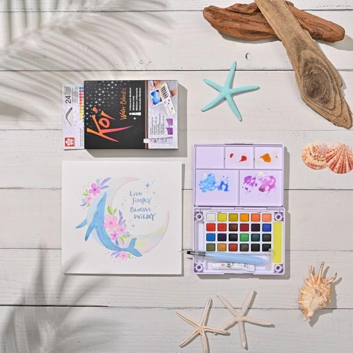 Jual Cat Air Sakura Koi Watercolor 24 CAC Metallic Pocket Field