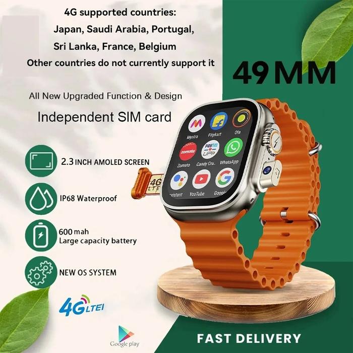 4g Smart Watch Independent Sim Card Camera Video Call Whatsapp Reminder  201inch Full Touch Screen Smartwatch Men Women 2025 New