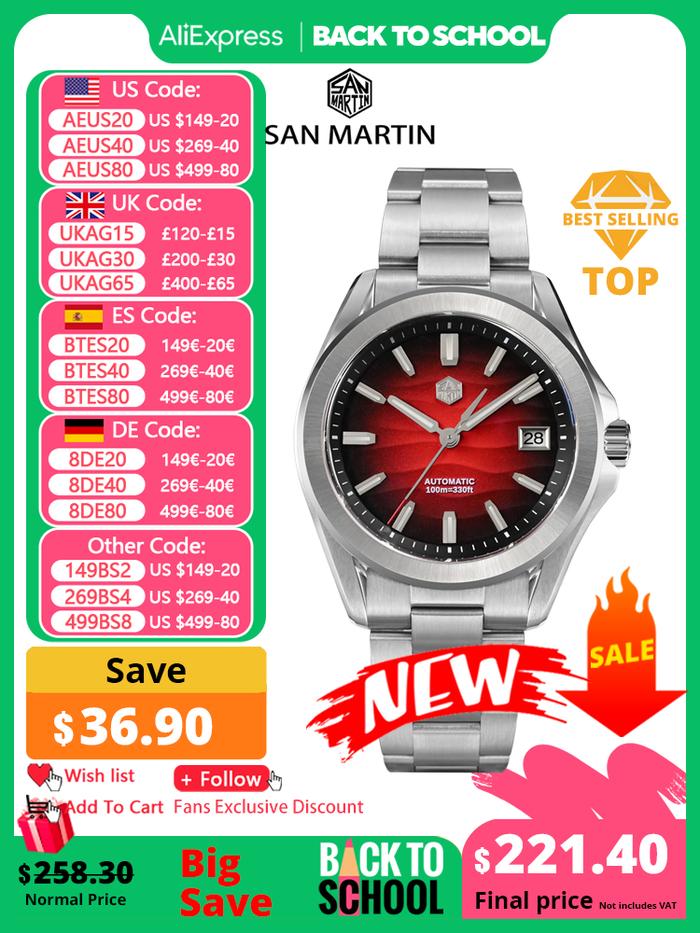 Jual San Martin New Gada Watch 39mm Desert Texture Men Dress Watch