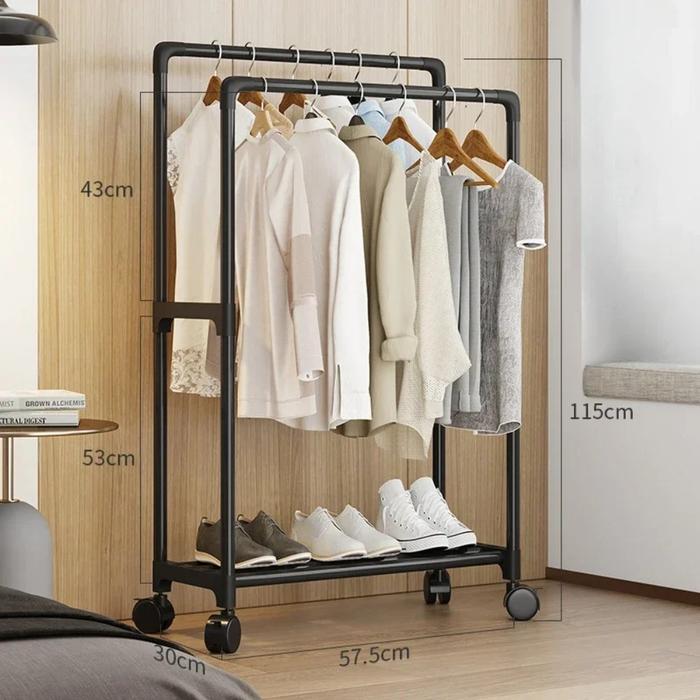 Jual Dual Pole Clothes Hanger Strong Load-bearing Capacity