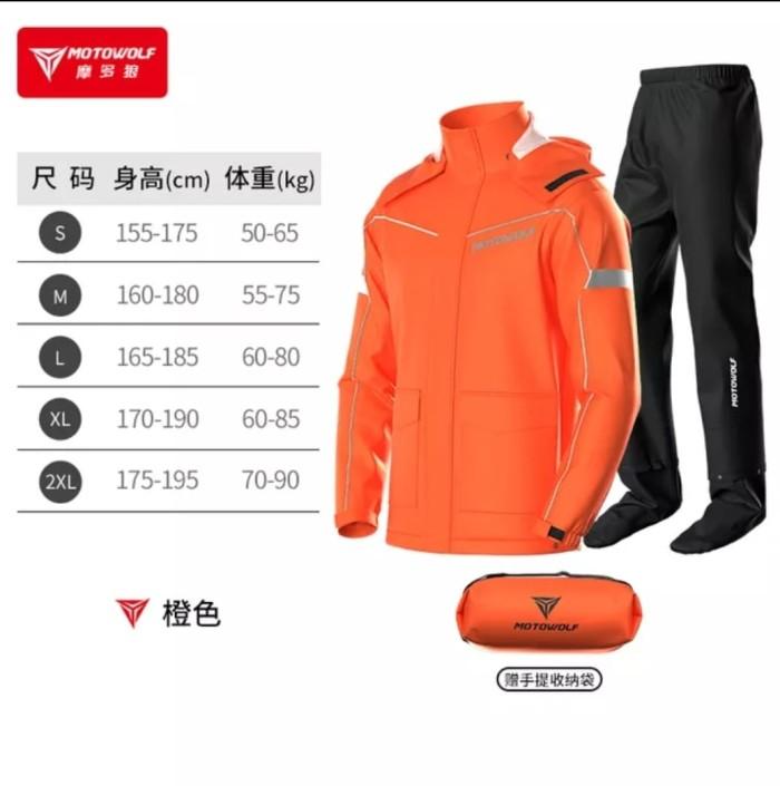 Gambar PROMO Raincoat Motowolf Jas Hujan Ponco Premium Waterproof MDL0403 Original NEW - Orange, M dari PraduStore undefined Tokopedia