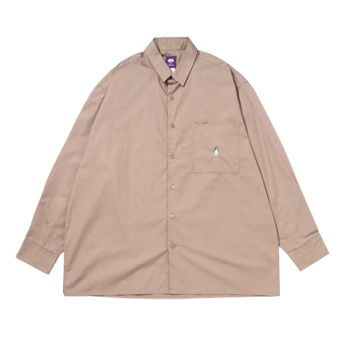 Gambar UNKL347 Kemeja Lengan Panjang Detail Kantong Warna Khaki DORX C - Khaki, L dari Unkl347 Store undefined Tokopedia