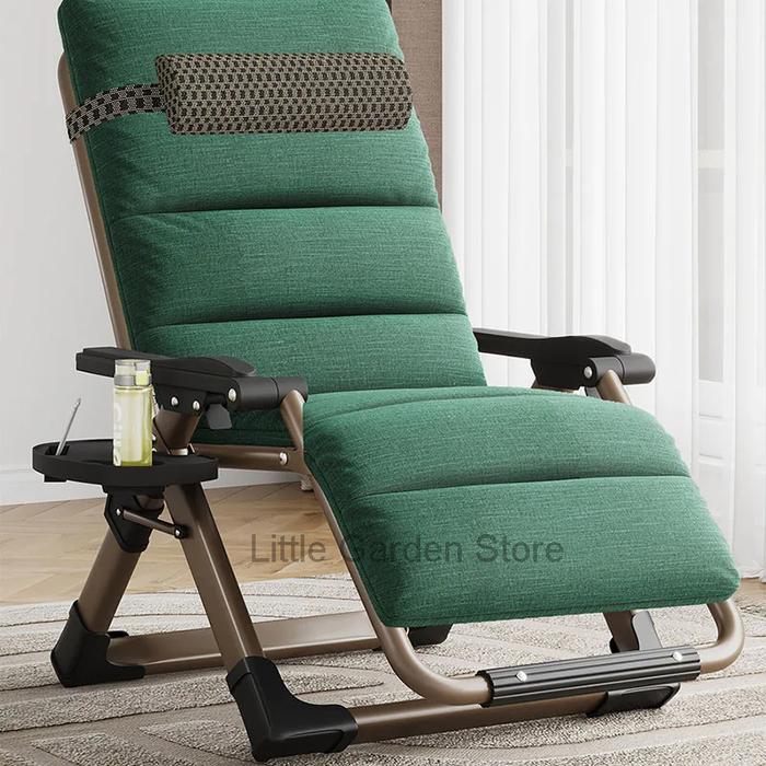 Jual NEW Folding Modern Recliner Chair Portable Black Relaxing