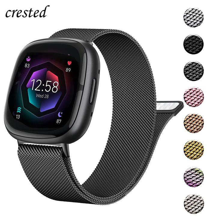 Milanese Loop Strap For Fitbit Versa Band Senselite Magnetic Watchband  Stainless Steel Metal Bracelet Fitbit Versa Band