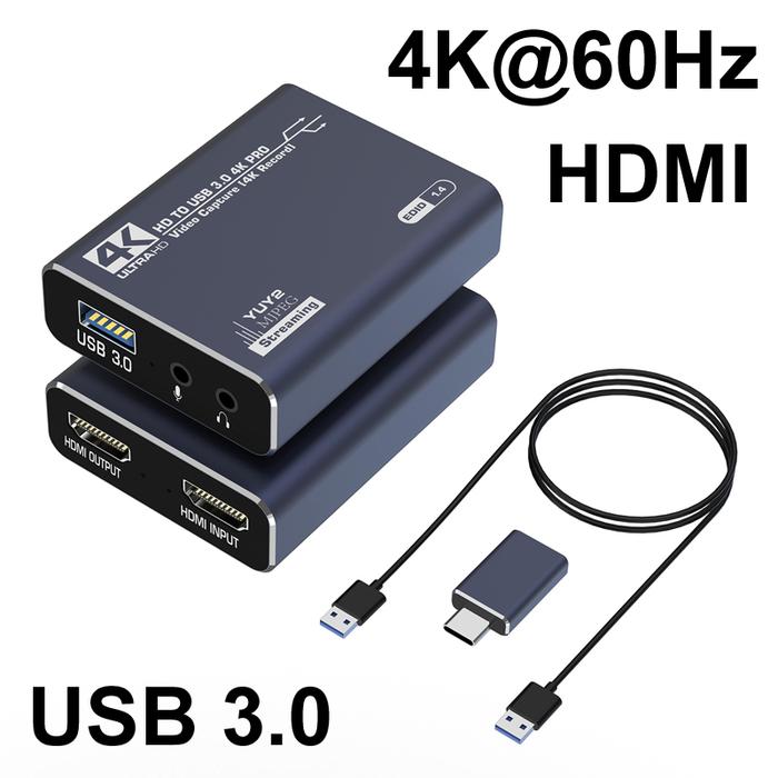 Hd 1080p 4k60hz Hdmi Video Capture Card To Usb 30 4k Pro For Capture Board  Game Record Live Streaming Broadcast Tv Hdmi Loop