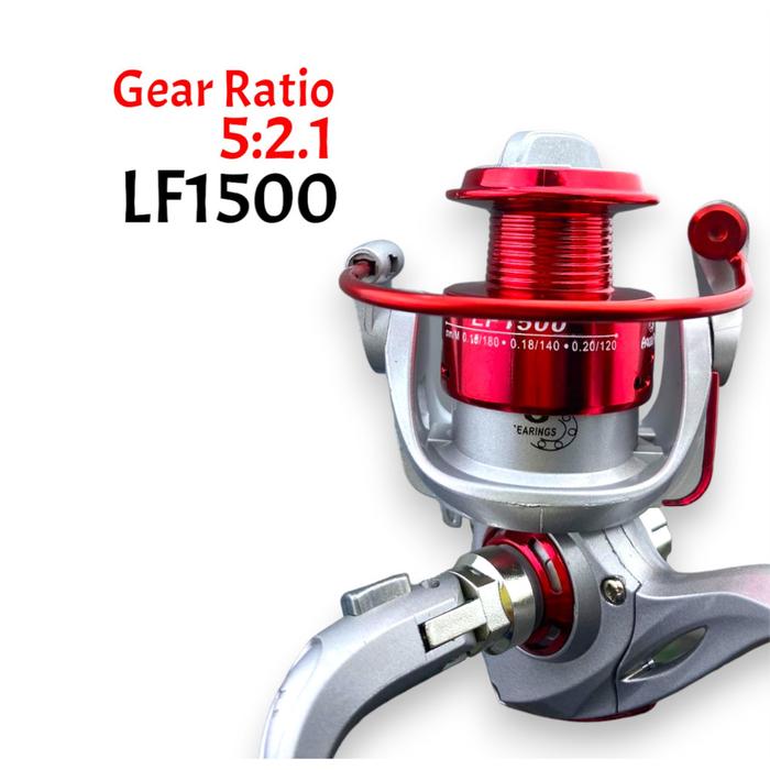 Gambar Mubar^ Aquapro - Reel Pancing Series Lf1500 Lf2500 5.2:1 Gear Ratio 8 Ball Bearing Rel Rill Real Rol Ril Gulungan Katrol Kerekan Tangan Joran Spinning Laut Sungai Danau Super Kuat Alat Mancing Perlengkapan Peralatan Memancing Pancingan Berkualitas - Merah, LF2500 dari Albarokah-Mubarok undefined Tokopedia