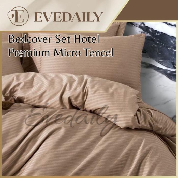 Gambar REDI Ready Bed Cover Set Tencel Hotel - Moka - Coklat Milo - Mocca - Lux - Garis - Cowo - Cewe - Dewasa - Emboss - Embos - Bedkaper - Evedaily - 90x200, 10 dari Maruna Store22 undefined Tokopedia