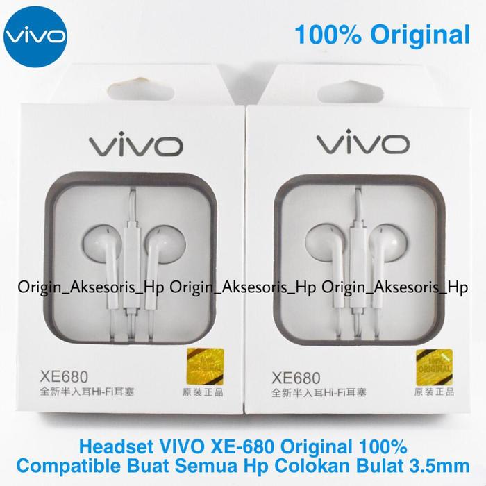 Jual Headset Vivo XE680 Original Earphones Handsfree V1 V5 Y11 Y15