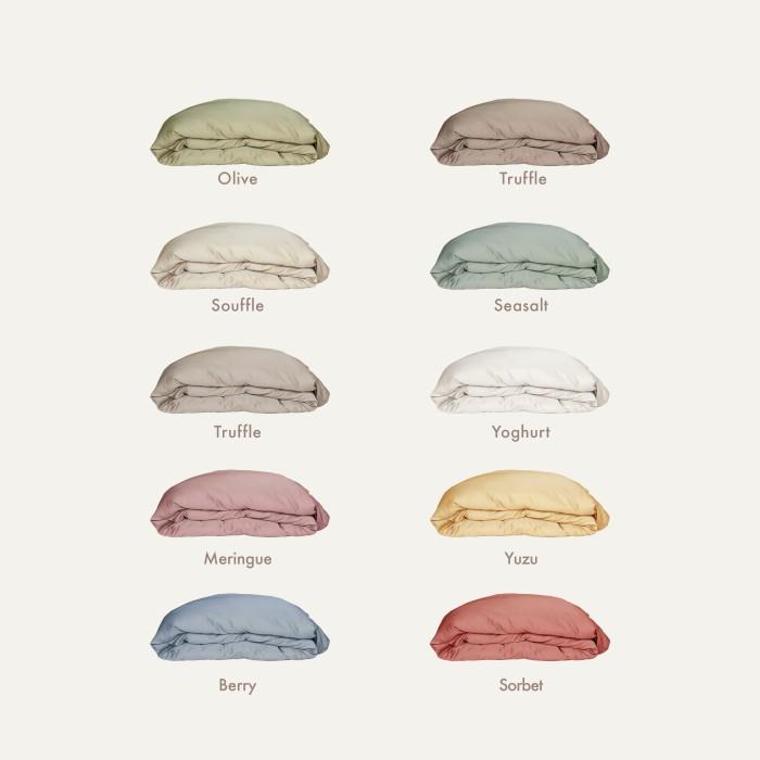 Gambar Nou - Tencel Bedding Set & Bed Cover / Bed Sheet + Pillow Case + Bolster Case + Bed Cover (Set Sprei + Sarung Bantal + Sarung Guling + Selimut) - Two Colors, Single dari vanzastore17 undefined Tokopedia