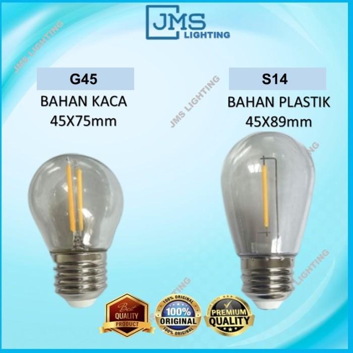 Gambar LAMPU FILAMEN EDISON 2WATT 4 WATT LED 2W 4W LAMPU CAFE 2 WATT E27 2 W / 3W /4W DEKORASI LAMPU GANTUNG - 1WATT S14, KACA BENING dari JMS LIGHTING undefined Tokopedia