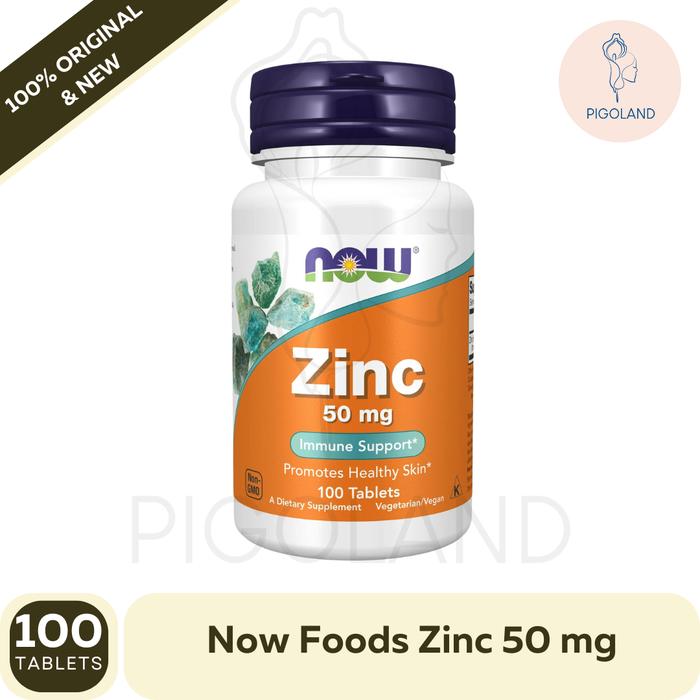 Gambar Now Foods Nowfoods Zinc 50 mg Immune support 250 100 Tablets Immunitas - Zinc 100 Tab dari Pigoland undefined Tokopedia