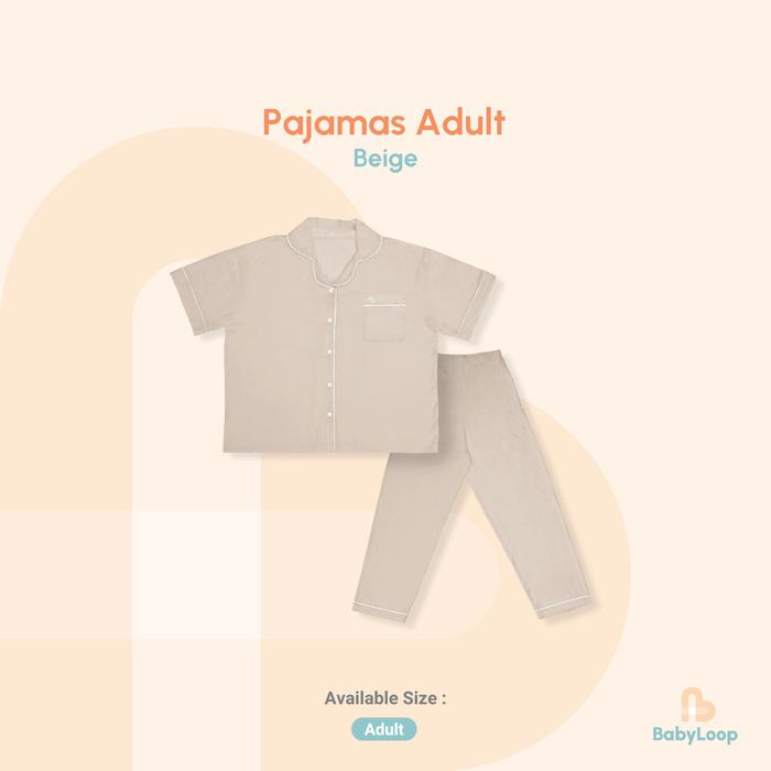 Gambar Baju Tidur Wanita Tencel - Piyama Tencel Silk Adult - Baby Loop - Beige dari Baby Loop Authorized Reseller undefined Tokopedia