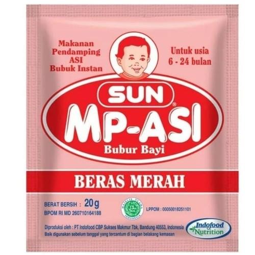 Gambar Sun Mp-Asi Bubur Bayi Beras Merah dan Kacang Hijau 12 pcs x 20g/ SUN - BERASMERAH dari Sembako Grosir 49 undefined Tokopedia
