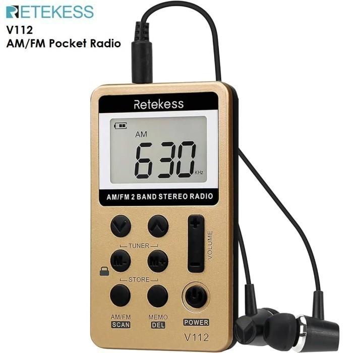 Gambar RETEKESS V112 - AM FM Stereo Radio Receiver - Radio FM Portabel - BROWN dari Tanaga Online Shop undefined Tokopedia