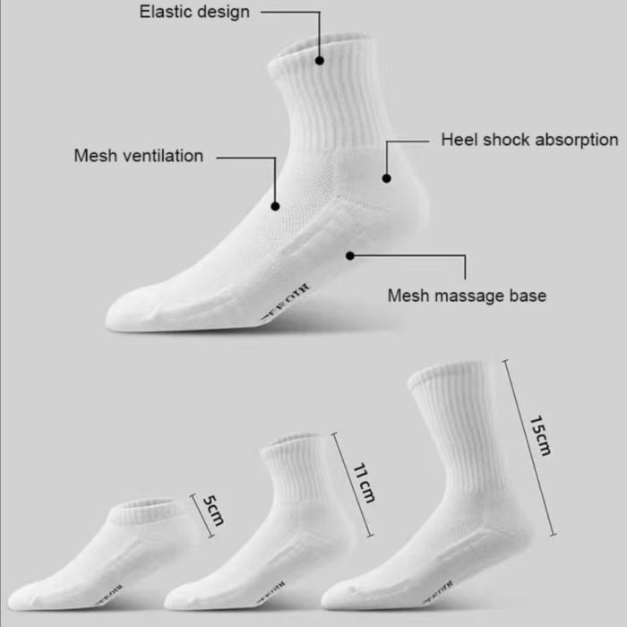 Gambar Kaos Kaki Tebal  Olahraga Basket / Bola Futsal / Running 3 Ukuran Semata Kaki / Ankle / Betis Anti Slip Grip Sport Socks - Extra Pad Grip - Putih, 1pc Low Tube dari Bandar Olahraga 2 undefined Tokopedia