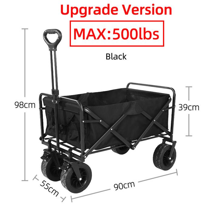 Gambar Heavy Duty Large Capacity Fold Wagon Collapsible Folding Utility Beach Cart Wagon Ourdoor Trolley Portable Garden Camping Cart - STC500LBS dari Den Ridqi Ramadan undefined Tokopedia