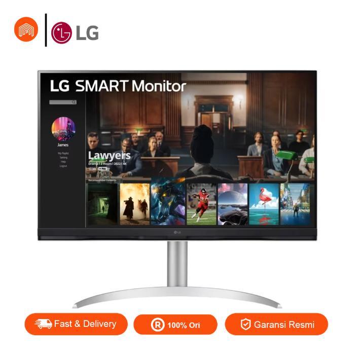 Smart Monitor Led Lg 32sq730s-w 32 Inch 4k Uhd Hdmi Usb-c Webos Spk Cocok  Dipasangkan Dengan Laptop