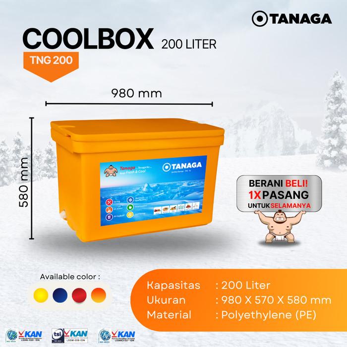Gambar coolbox Tanaga 200 Liter Cooler Box Pendingin Box Makanan Tempat ES - Kuning, Lubang dari Tanaga coolboxx undefined Tokopedia