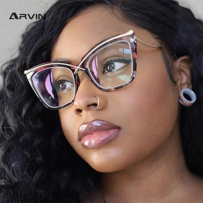 Jual Anti-blue Light Cat Eye Glasses New Women Men Metal Glasses
