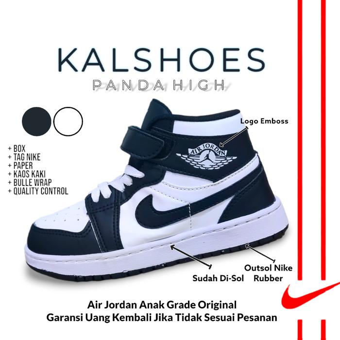 Gambar Sepatu Sneakers Anak Jordan Panda Grade Original Premium Quality Umur 1 2 3 4 5 6 7 8 9 10 Tahun - Aj panda, 21 dari zirafa undefined 4 Tokopedia
