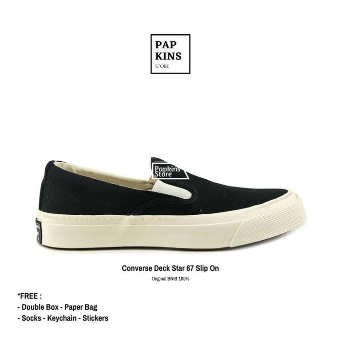 Sepatu Converse Deck Star Original 100 Black Slip On