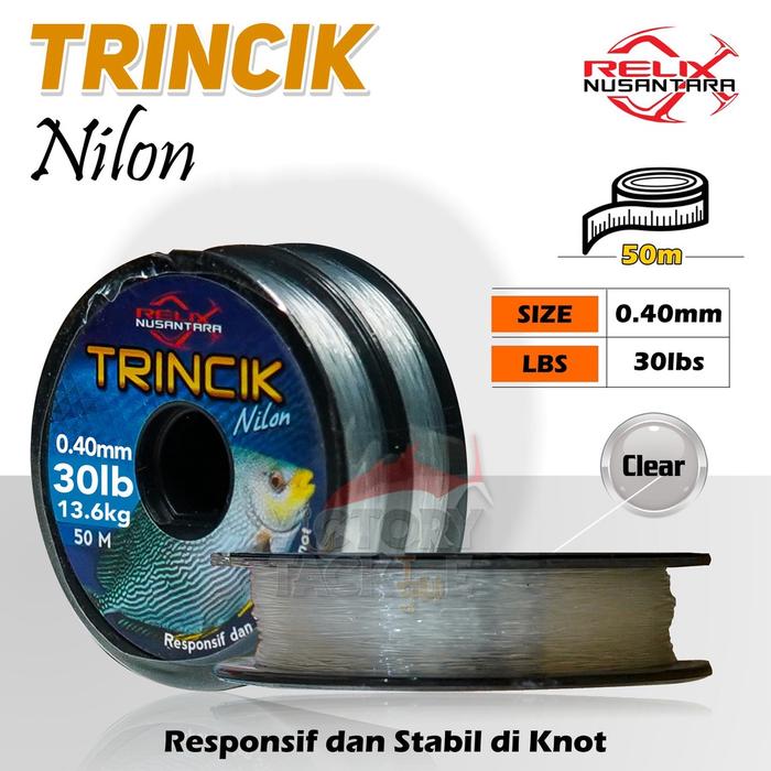 Gambar EXTRA BONUS | RELIX NUSANTARA TRINCIK NYLON | SENAR PANCING | SENAR NYLON | Aramis Skyline Superior Nylon Monofilament Material 150 Meter Connecting - TRINCIK 0.40MM dari Faizulshopp undefined Tokopedia