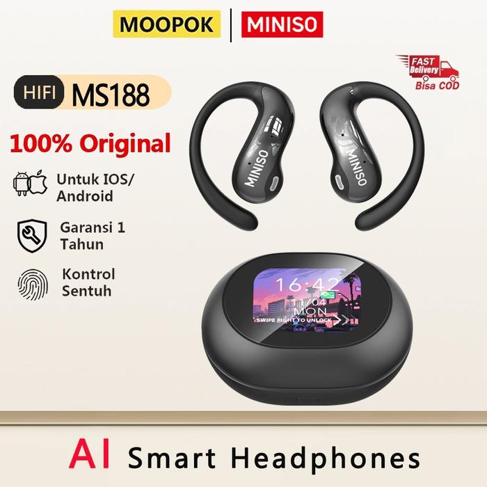 Jual MOOPOK X MINISO MS188 AI Smart Bluetooth Headset OWS - Main Image