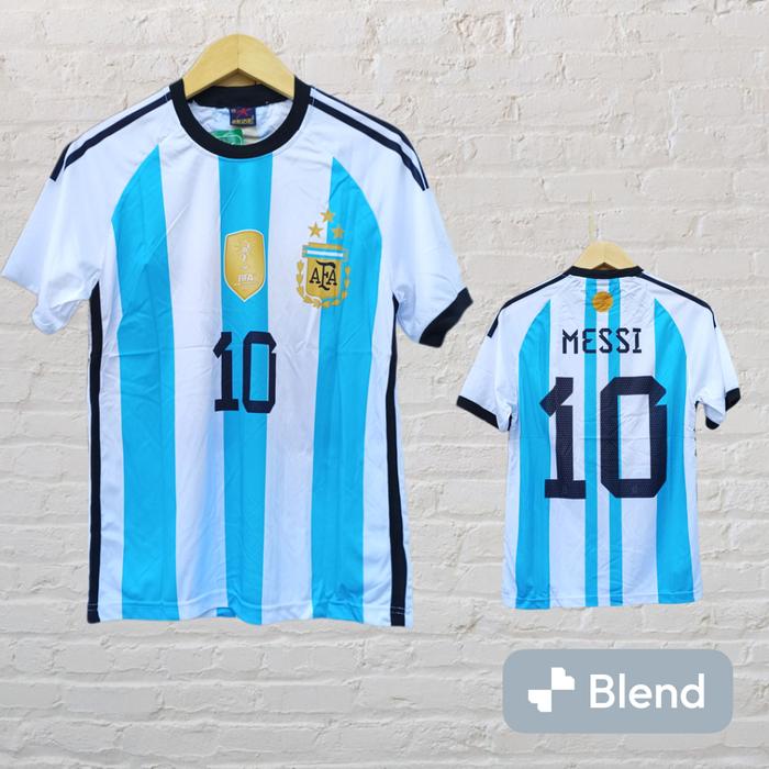 Gambar ORIGINAL Jersey Argentinaa Home Piala Dunia 2022 Bintang 3 Baju Sepak Bola Pria Terbaru - ATASAN  MESSI, M dari duniajersy undefined Tokopedia