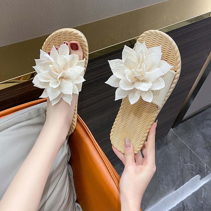 Jual Cloth Flower Flip Flops Women Slippers Holiday Seaside