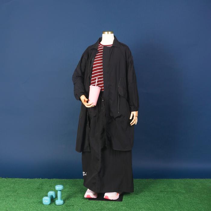 Gambar Nusseyba Wafiyya Jacket Bahan Parasut Wanita Sport Olahraga Muslimah - Black, Skrit dari NusseybaID undefined Tokopedia