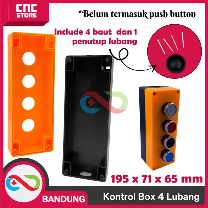Gambar Kontrol Box Push Button Control Box Kotak Tombol Emergency tombol  KONTROL 22mm 1, 2, 3, dan 4 Lubang - 4 LUBANG dari SukiTech undefined Tokopedia