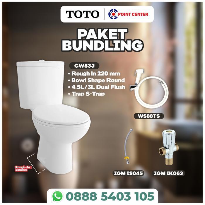 Gambar TERBAIK TOTO PROMO KLOSET DUDUK CW53 /SW53JP+TCD-01R + WASTAFEL LW 23 - PAKET LENGKAP dari Edelweisscorp undefined Tokopedia
