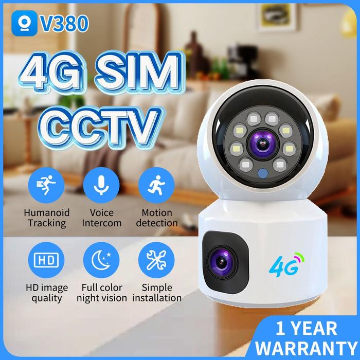 Jual 【Ready Stock】V380 Pro 4G SIM Card Dual Lens CCTV Wireless