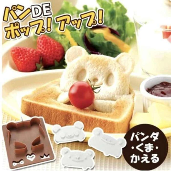 Gambar Cetakan Pan DE Pop! Up! Roti Tawar Panda Bear Frog Lucu Bread Cutter - Sempurna dari GizelShop undefined Tokopedia