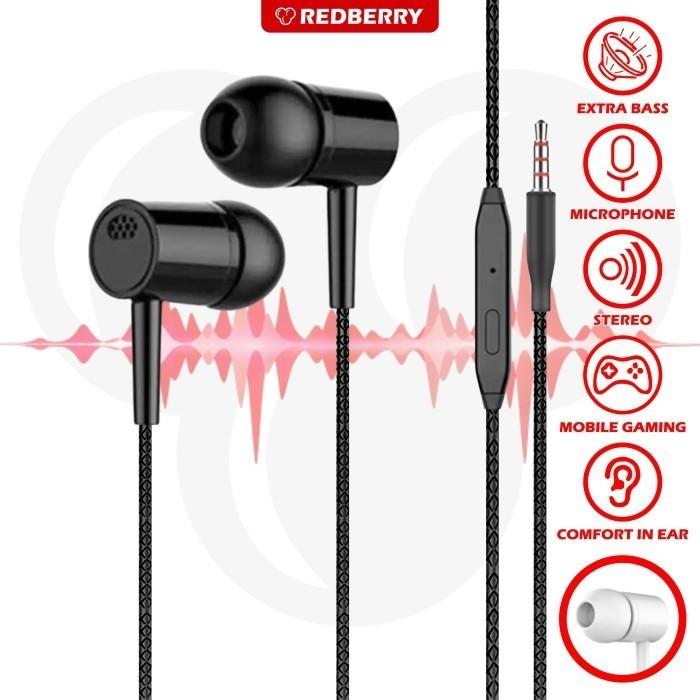 Gambar Headset D21 original BASS music telfon gaming earphone with mic - Black dari RedBerryShop undefined Tokopedia
