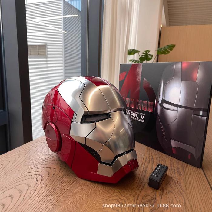 Iron Man Helmet 1:1 Collectible Grade MK5 Helmet – Smart  Voice-Controlled, 3-in-1 Technology, Light-Up and Openable Matte Silver