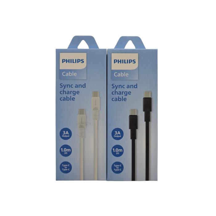 Gambar PHILIPS DLC3001 USB-C / USB-A TO USB-C / USB-C TO USB-C KABEL DATA CABLE SYNC & CHARGE 1M - C TO C BLACK dari GGSTORESBY undefined Tokopedia