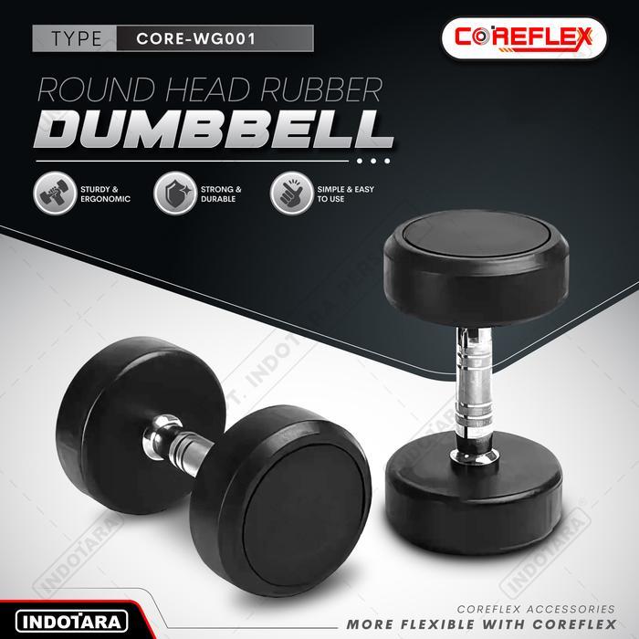 Gambar TERBAIK Coreflex Dumbbell - 2.5 KG - 25 KG - Rubber Dumbell Barbell - 22.5 Kg - 2.5 Kg dari Ruby Jen undefined 5 Tokopedia
