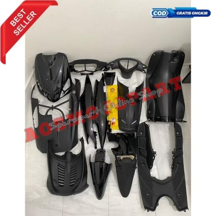 Gambar paket Full bodi Body Mio Sporty Karbu Lama 2008 2009 2010 Hitam complete set bodi lengkap komplit kasar halus motor karburator yamaha karburator original old spinner beat dari AOSMOTOPART_NEW undefined Tokopedia