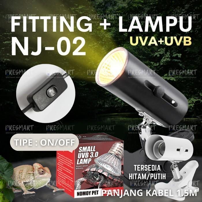 Gambar LAMPU UVA UVB + FITTING KERAMIK PENGHANGAT REPTIL REPTILE KURA SULCATA - NJ02 + 50W, Putih dari Presmart undefined Tokopedia