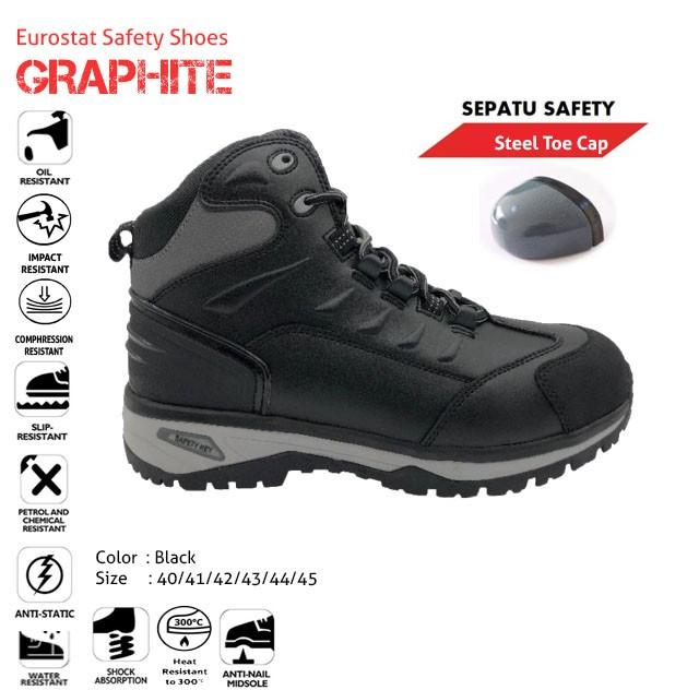 Jual Safety Shoes Eurostat Graphite Antistatic Watersplash Heat