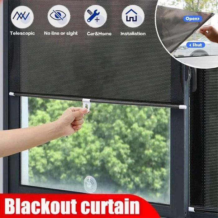 Gambar Tirai Penahan Sinar Matahari Sunshade Roller Blind Curtain -RUYIT - Hitam, 68x125cm dari Homie Care undefined Tokopedia