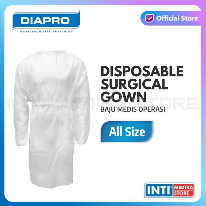 Gambar [SSO] DIAPRO - DISPOSABLE SURGICAL GOWN | BAJU MEDIS OPERASI | APD dari Sat set Outlet undefined Tokopedia