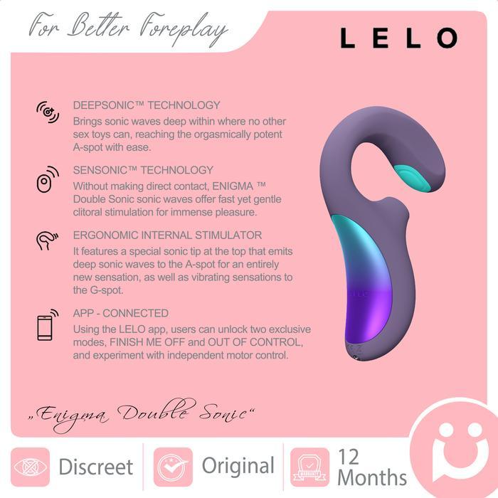 Gambar Shakerr LELO Enigma Double Sonic, Triple Stimulation Massager (Stimulasi u/ Wanita dengan Getaran dan Denyut Udara) - Cyber Purple dari Reg Shop Terbaru undefined Tokopedia