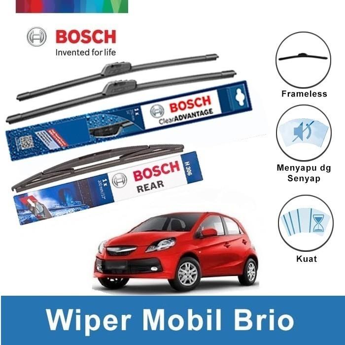 Gambar Wiper Bosch Depan Belakang Honda Brio Frameless 22 & 14 + H306 - Depan 22 + 14 dari WAO Car Accessoris undefined Tokopedia