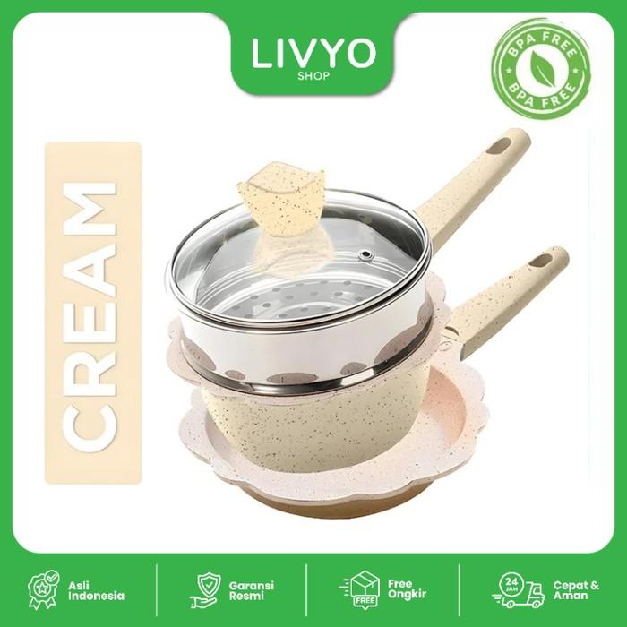 Gambar Goto Mavy Set Panci Mpasi Pan Bayi Peralatan Cookware Wajan Baby - CREAM dari Livyo Shop undefined Tokopedia